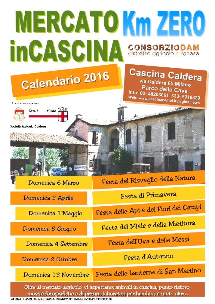 Calendario aperture CALDERA 2016