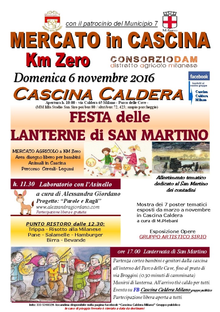 CALDERA Locandina 6 Novembre  2016 Festa delle Lanterne di San Martino